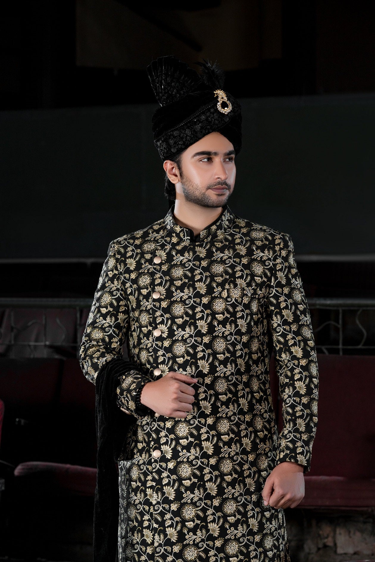 Black Gold Sherwani