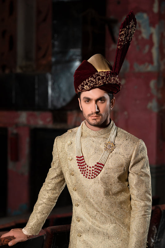 Light Gold Sherwani