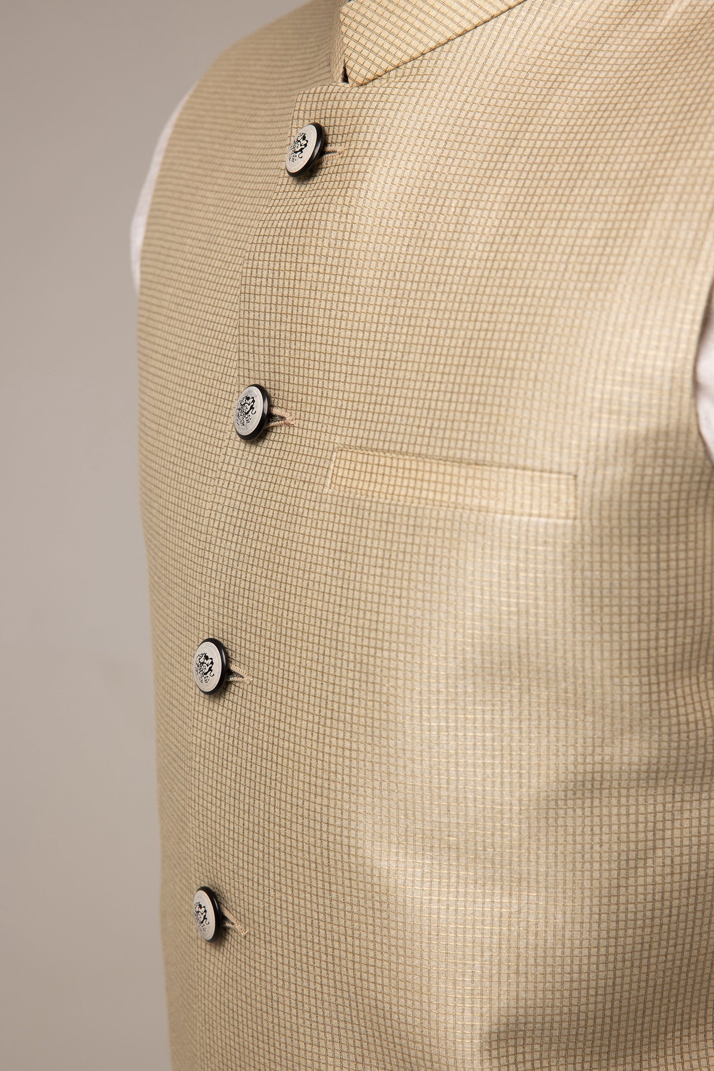 SKIN CHECK TEXTURED CLASSIC WAISTCOAT